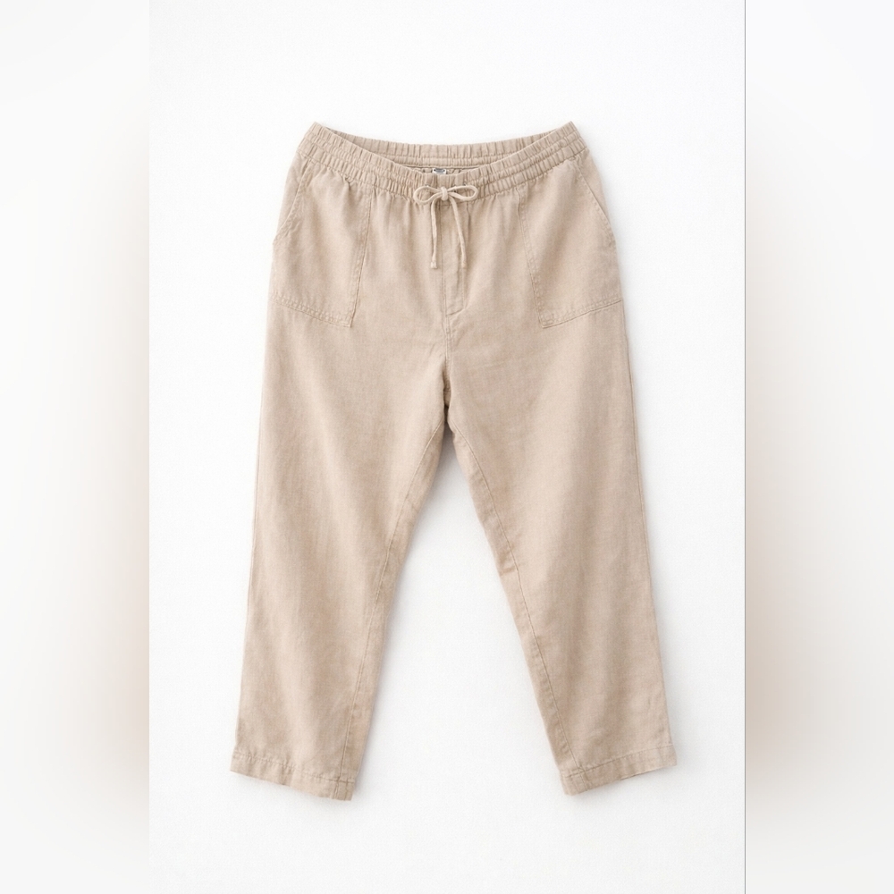 Womens Casual Drawstring Pants in Beige